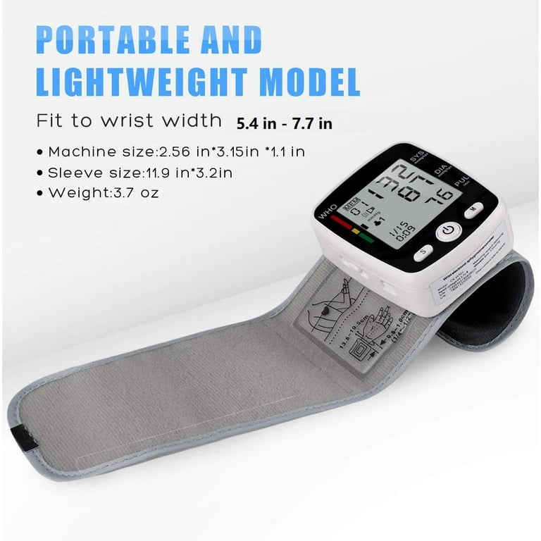 Wrist Blood Pressure Monitor, CHANG KUN USB Rechargeable Automatic BP  Wristband Digital Portable Adjustable Home Blood Pressure Monitoring,Voice