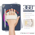 thumbnail image 5 of SaniMore for iPad 10.2" (9th/8th/7th Generation, 2021/2020/2019) Case, 3 Layers Multi-Functional Cover with 360° Rotation Hand Strap & Kickstand Pencil Holder Full Body Protective Shell, Darkblue+Whit, 5 of 6