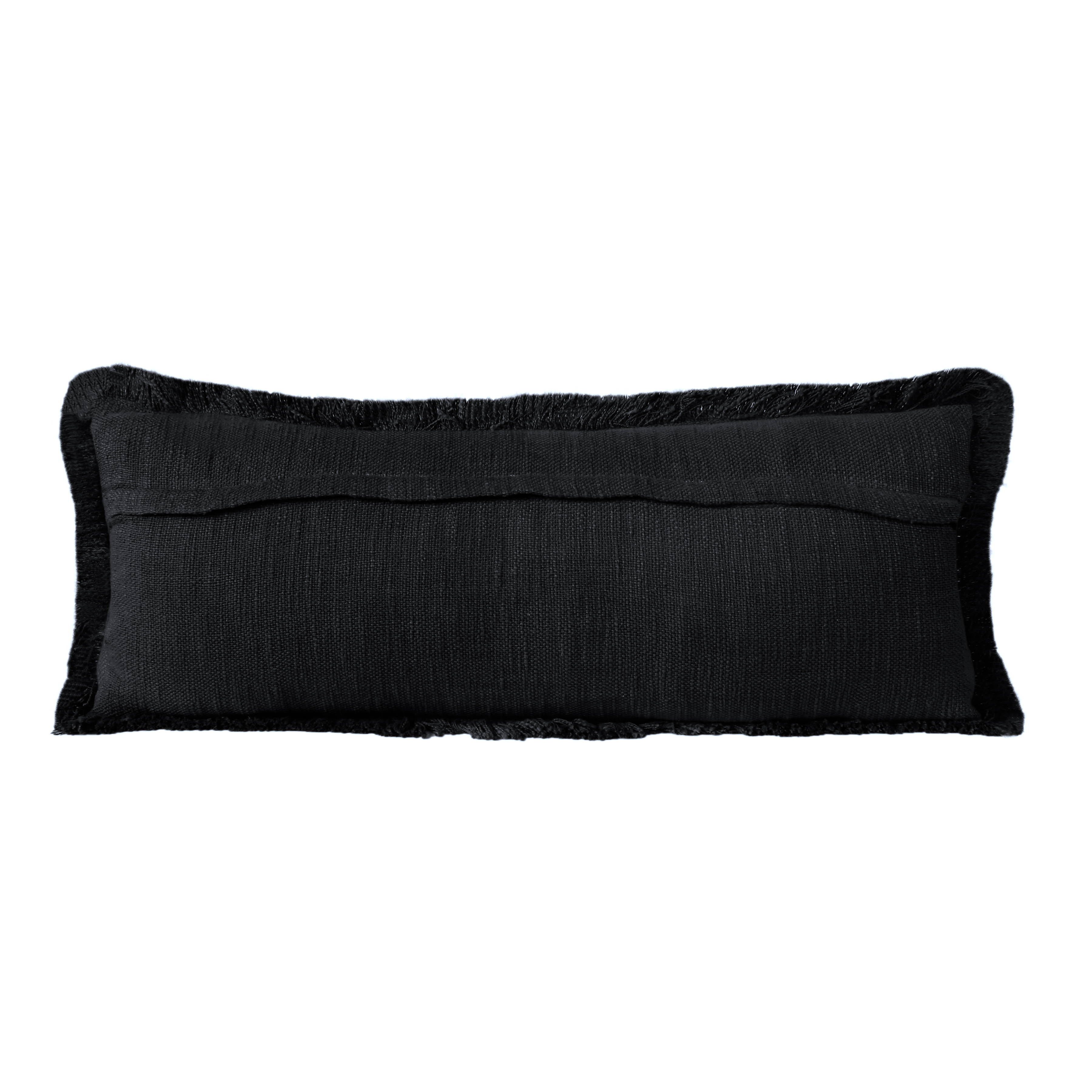 Cotton Canvas Lumbar Pillow Cover Neo // 14 X 36 Lumbar Cushion Cover //  Black and White Lumbar // Black and Cream Lumbar 