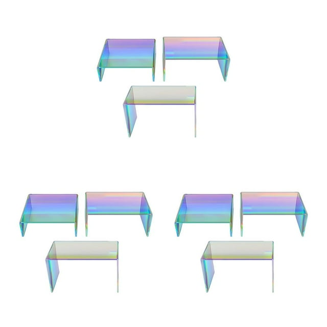 relayinert Multicolored Acrylic Display Stand for Buffets Jewelry and Retail Add of Color to Display Riser Shelf Rainbow Color 3 pcs/set 3Set