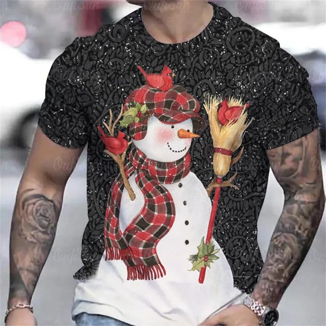 Camisetas de tren de Navidad para hombre, Top informal de verano con estampado 3d, camisetas holgadas de gran tamaño, ropa de manga corta de diseñador callejero para hombre