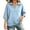 Blue, variant on Women 3/4 Sleeve Shirt Stand Collar Oversized Sweatshirt Summer & Fall Casual Loose Pullover Boxy Blouse Tops