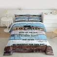 thumbnail image 2 of Homewish Rustic Lake House Full Size Comforter Sets for Adult, Blue Brown Wooden Plank Bedding Comforter Set, Countryside Theme Reversible Bedding Sets, Super Cozy Room Decor, 3 Pieces, 2 of 8