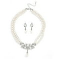 thumbnail image 2 of rygai 1 Set Bride Necklace Double Layer French Style Vintage Elegant Gift Hypoallergenic High Gloss Faux Pearl Women Earrings Wedding Jewelry,A, 2 of 7