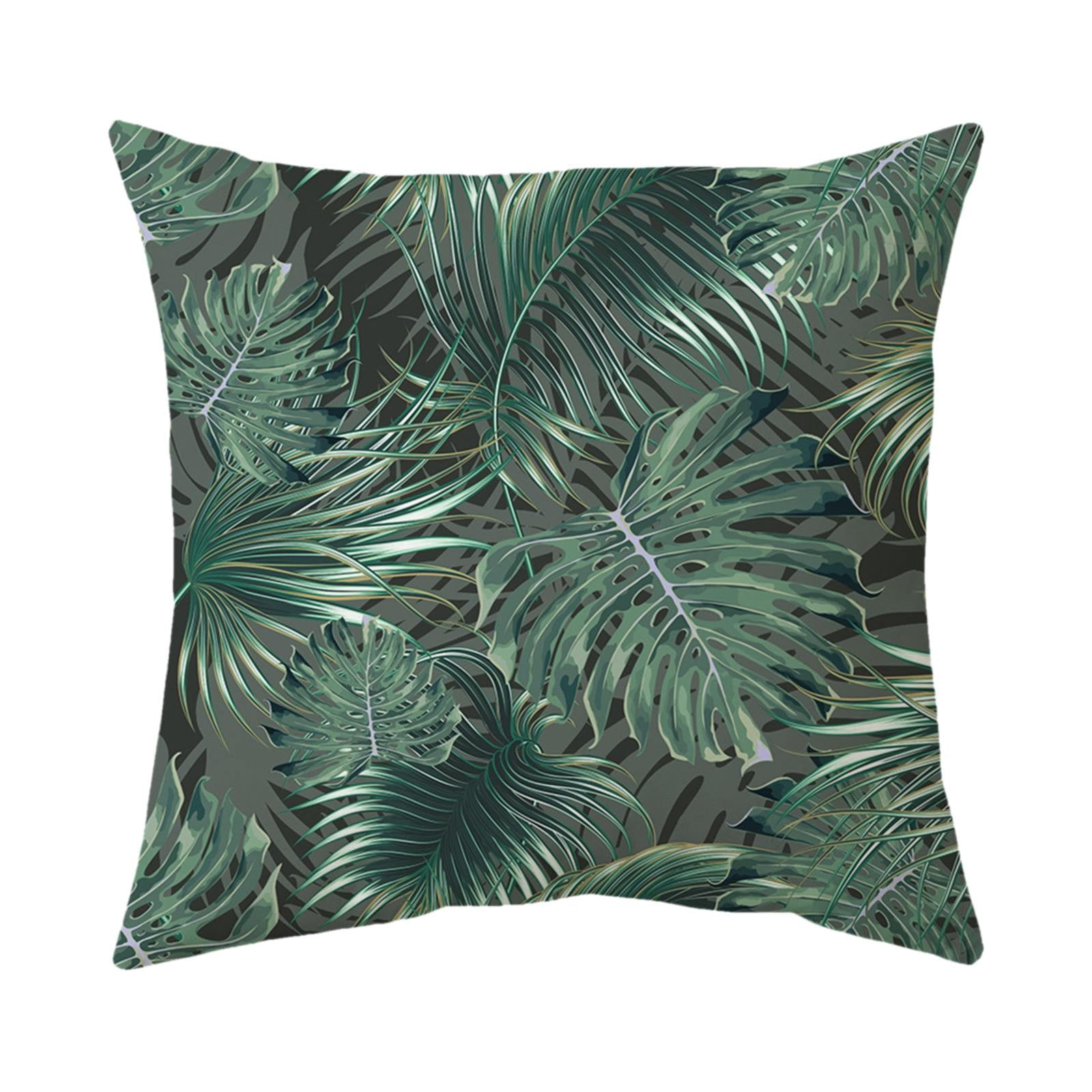 TAIAOJING Outdoor Waterproof Throw Pillow Covers 18x18 Inch Green Leaf ...