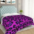 thumbnail image 5 of TEQUAN Double Layer Plush Bed Blanket, Pink Leopard Design Pattern Cozy Soft Air Conditioner Throw Blankets, 80" x 60", 5 of 7