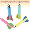 thumbnail image 2 of ArtCreativity Foam Finger Flyer Rockets - Set of 12, 6.5” Foam Slingshot Rockets for Kids, Fun Party Favors, Carnival Prizes, and STEM Toys, 2 of 7