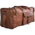 thumbnail image 1 of Genuine Leather Duffel | Travel Overnight Weekend Leather Bag | Sports Gym Duffel for Men (BROWN) | Leather Vacation Luggage Duffle Bag, 1 of 9