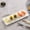 White#4, variant on Sushi Plate | Long Rectangle Plastic Platter | Elegant Serving Tray for Parties, Home, Restaurants | Non-Slip, Stackable Design | White Green | 1pc | 11.6x3.93in