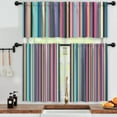 thumbnail image 3 of LALILO Kitchen Curtains and Valances Set of 3 36" Stripe Window Treatment Tiers for Window Decor, 3 of 5