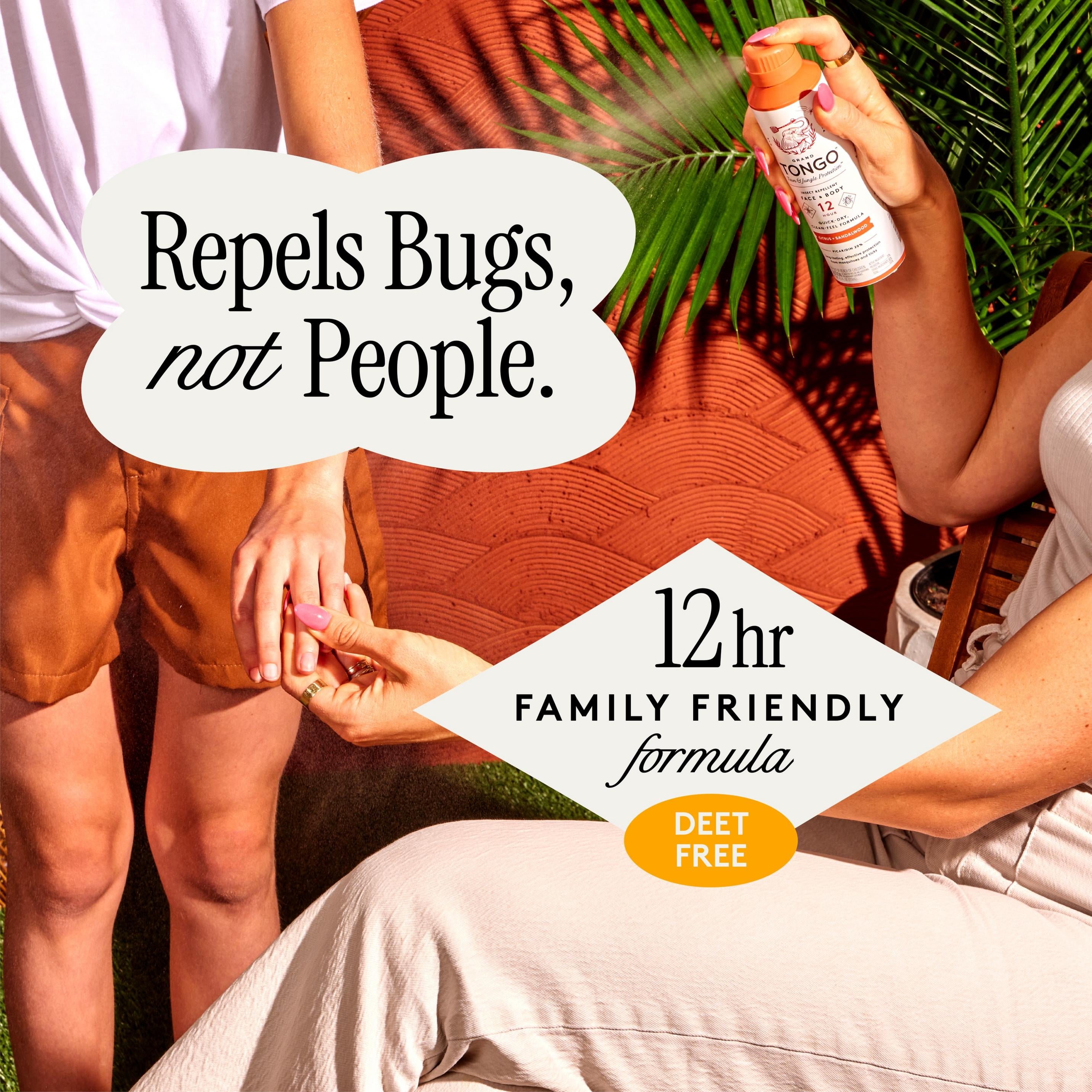 Grand Tongo Insect Repellent Citrus + Sandalwood Bug Continuous Spray 12 Hour Picaridin DEET Alternative Mosquito and Tick Spray
