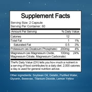 Potassium Magnesium Supplement,Support Bone, Heart Health, 120 Capsules