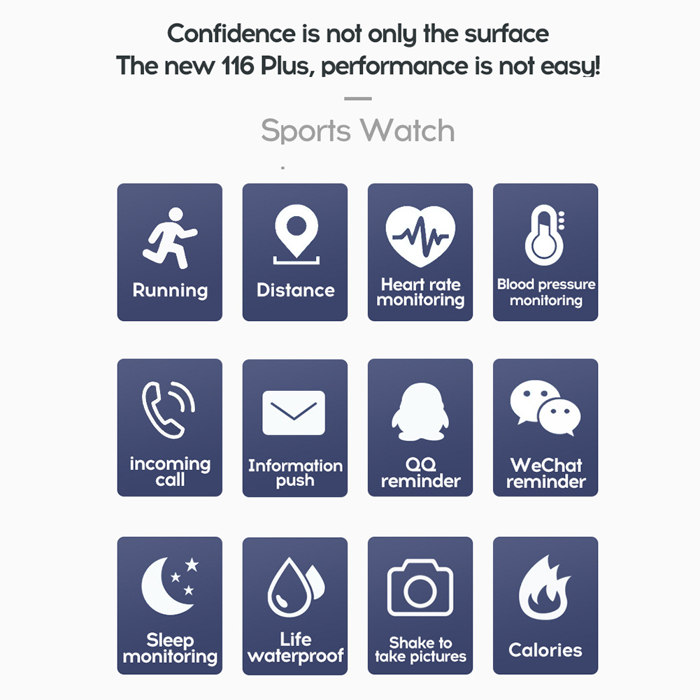 SUNHUFA Fitness Tracker Heart Rate Monitor Sports Watch 116Plus D13 1.3