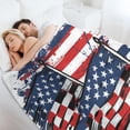 thumbnail image 6 of American Flag Throw Blanket, Soft Cozy Warm Flannel USA Flag Stripe Patriotic Blanket for Couch Sofa Bed, 40"x50", 6 of 6