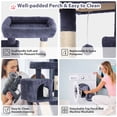 thumbnail image 5 of CL.HPAHKL 36 In Short Sturdy Cat Tree House, Modern Cat Tower Scratching Post with Soft Plush Perch Kittens Condo with Board and Hanging Ball Cat Cave Beds for Indoor Cats, Dark Grey, 5 of 7