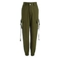 thumbnail image 5 of Sngxgn Women Cargo Trousers Drawstring Baggy Pants Loose Jogger Pants Pants Trendy Streetwear(Green,M), 5 of 9