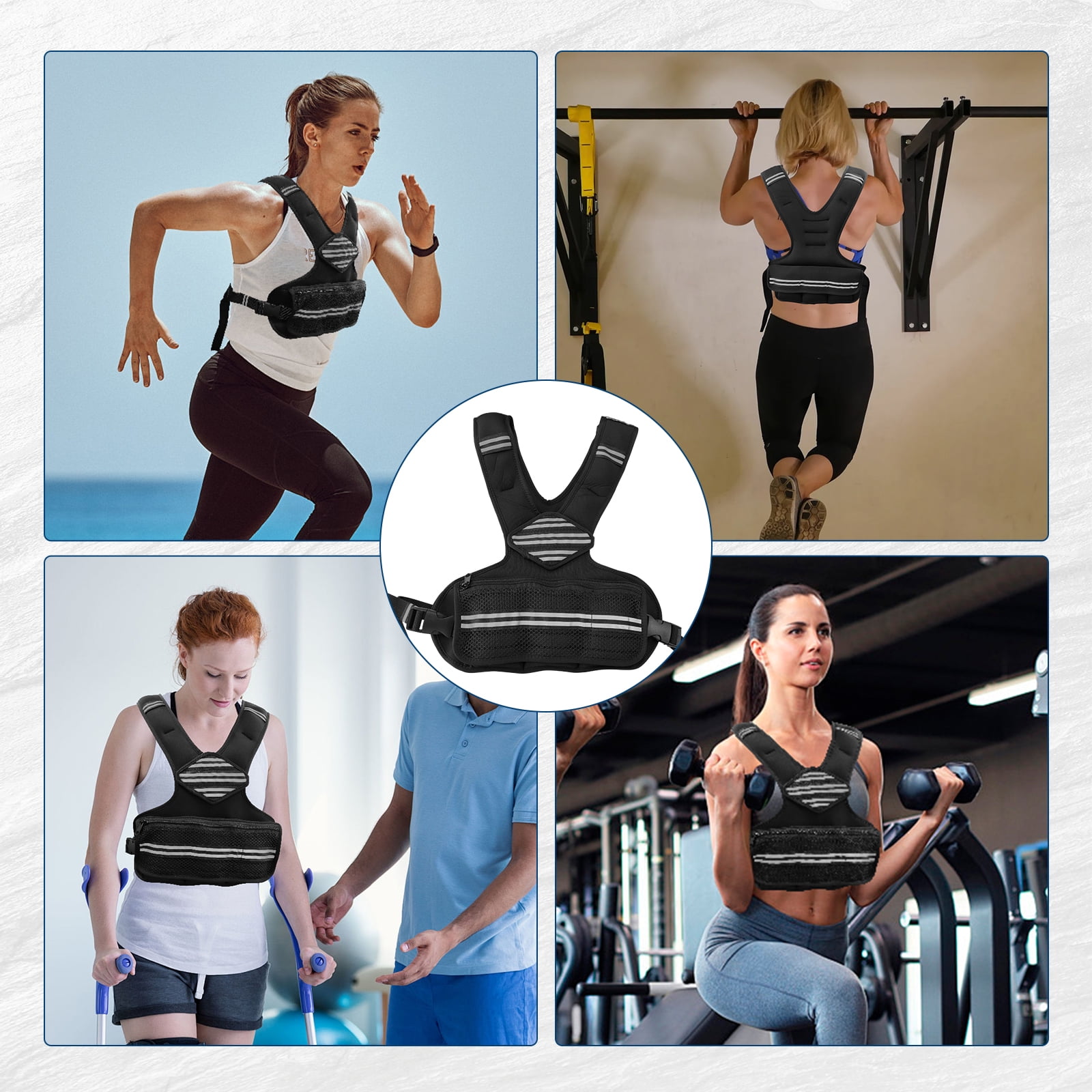 Roromall Adjustable Weight Vest, Men & Women Neoprene Workout Vest for Running, Walking, Gym Training – Reflective Strips & Pockets for Phone/Key