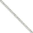 thumbnail image 3 of 925 Sterling Silver 4.5mm Close Link Flat Curb Chain Bracelet, 3 of 3
