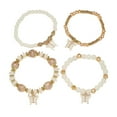 thumbnail image 2 of Hyasfey 4Pcs Women Bohemia Style Bracelet Faux Crystal Beads Butterflies Pendant Elastic Wristband Jewelry Gift, 2 of 8