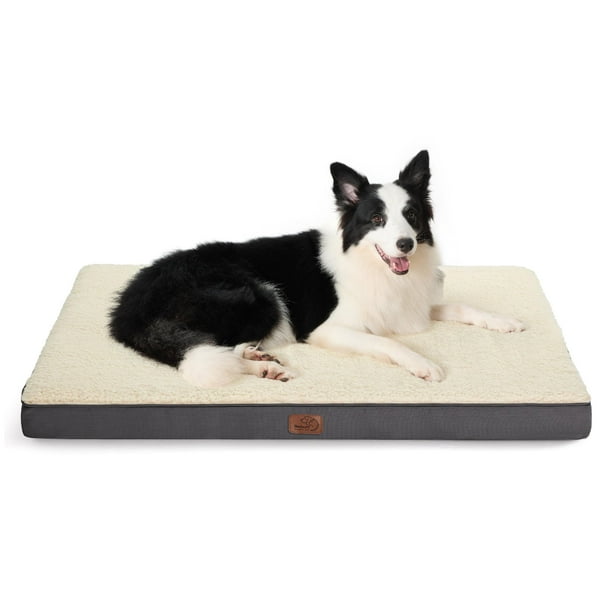 Cama ortopédica de espuma para perros Bedsure para perros y gatos pequeños, medianos, grandes y extragrandes de hasta 50/75/100 libras - Espuma ortopédica en forma de caja de huevos con funda lavable