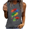 thumbnail image 1 of Camiseta holgada sin mangas con cuello redondo y estampado de flores informales de verano para mujer Pompotops  lopia994198, 1 of 5