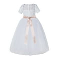 thumbnail image 2 of Ekidsbridal White Floral Lace Tulle Flower Girl Dress Junior Prom Ballroom Dance Recital Gown for Toddlers LG2R3 12, 2 of 3