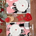 thumbnail image 2 of Mantel Individual de Lino con Estampado de Rosas para San Valentín, Mantel Individual para Cocina y Hogar, 2 of 7