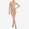 thumbnail image 2 of Women's Full Body Zentai Turtleneck Jumpsuit with Attached Unitard Long Sleeve One-Piece Bodysuit for Dance Cosplay Halloween & Stage Performance (Khaki D), 2 of 7