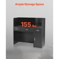 thumbnail image 2 of KFFKFF Reception Desk, 47 Inch Rectangular Front Counter Table, Office Reception Counter with Lockable Drawer and Storage Cabinet, for Checkout, Lobby, Beauty Salon and Office, Black, 2 of 9