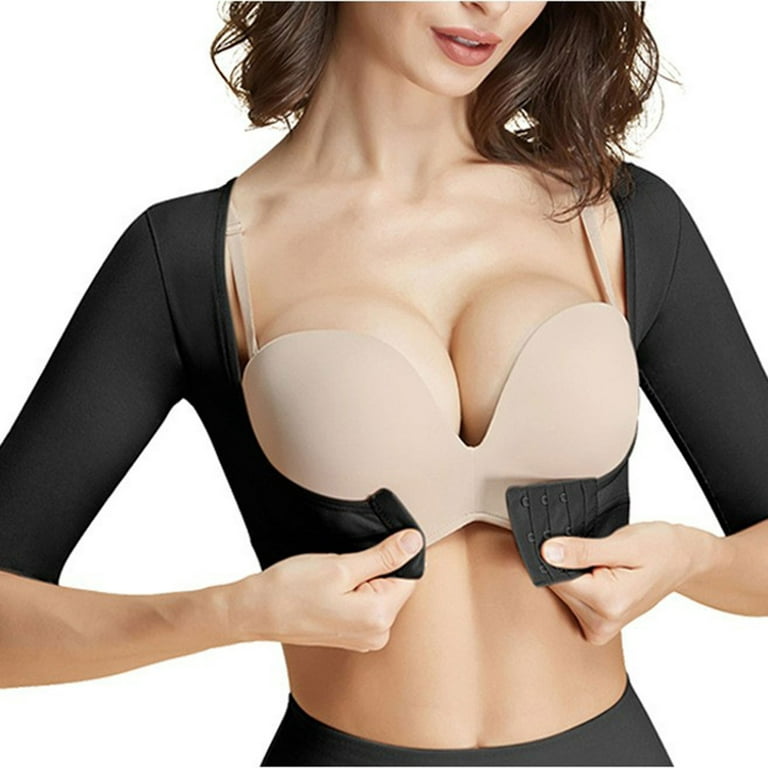 Shapewear For Women Thin Gathered Upper Support Corrective Chest Support  Side Breasting Breaststring Armband Back Body Shapers Black L