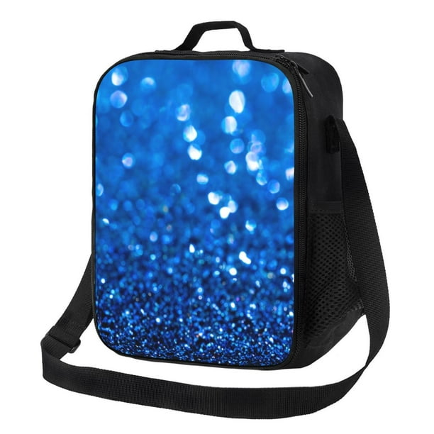 Disketp A Blue Glitter Bolsa Térmica Estampada para Almuerzo, Lonchera para Hombres y Mujeres Adultos