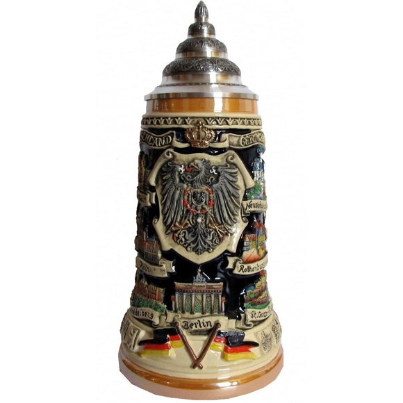 German Beer Stein Deutschland panorama stein 0.4 liter tankard, beer mug