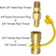 thumbnail image 5 of Propane Quick Connects Brass 3/8 Inch Natural Propane Gas Grill Hose Connector Set Grill Hoses & Regulators (Gold) (1 pc), 5 of 5