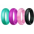 thumbnail image 1 of Silicone Rings Assorted Color For Women Outdoor Exercises 4Pcs 0.67X0.23In, 1 of 8
