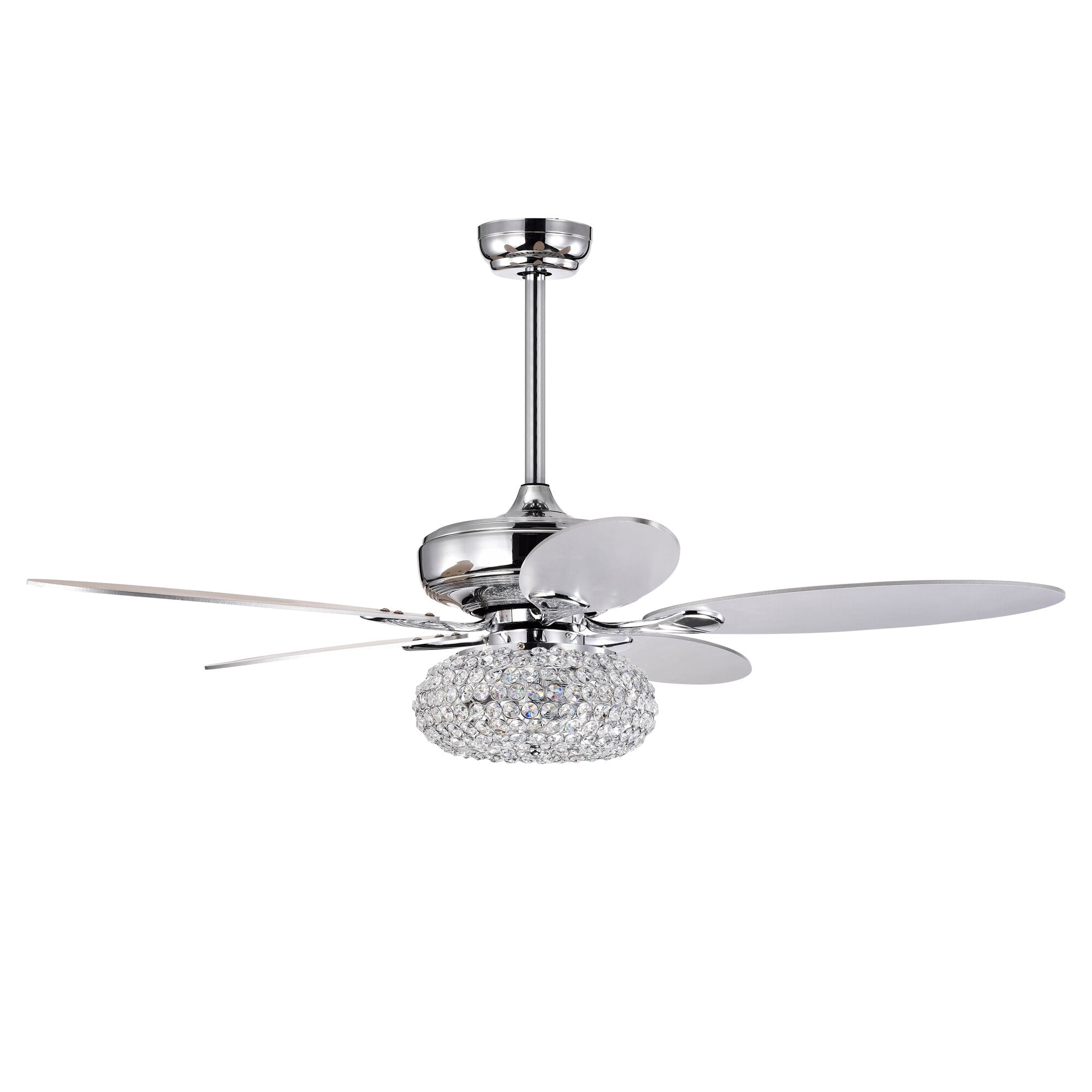 Shelby 52 in. 3-Light Indoor Chrome Finish Ceiling Fan with Light Kit