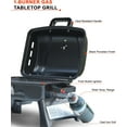 thumbnail image 5 of Brand Man Portable 1-Burner Tabletop Propane Gas Grill with Lid, Thermometer & Foldable Legs for Outdoor Cooking, 5 of 9