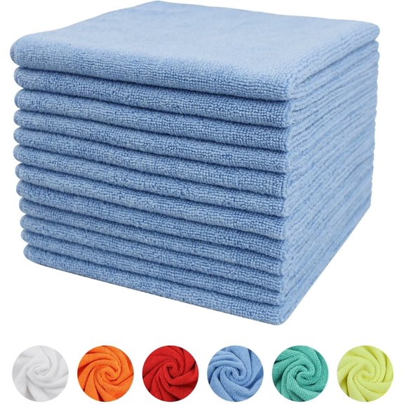Microfiber Cleaning Cloth, 12in*12in, 50 Pack Ultra-Thick Cleaning Rags, Super Absorbent, Lint Free & Streak Free Cleaning Towels for Car, House, Kitchen, Office