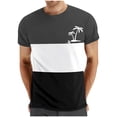 thumbnail image 1 of Mens Casual Pantalones Cortos Cuello Redondo Patchwork Impresión Suéter Blusa de Fitness, Camisetas para Hombre, 1 of 4