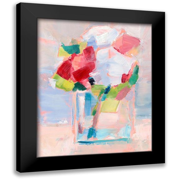Harper, Ethan 12x14 Black Modern Framed Museum Art Print Titled - Abstract Flowers in Vase II