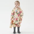thumbnail image 6 of Girls Kids Waterproof Rose Floral Print One Piece Rain Suit for School Outdoor Rainy Days Full Body Rain Gear 5-7 Years, 6 of 9