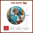 thumbnail image 2 of Xecao Whimsical Cats and Flowers Scene Pattern Christmas Tree Skirt Round Xmas Tree Mat Base Cover for Holiday Home Decorations-30", 2 of 6