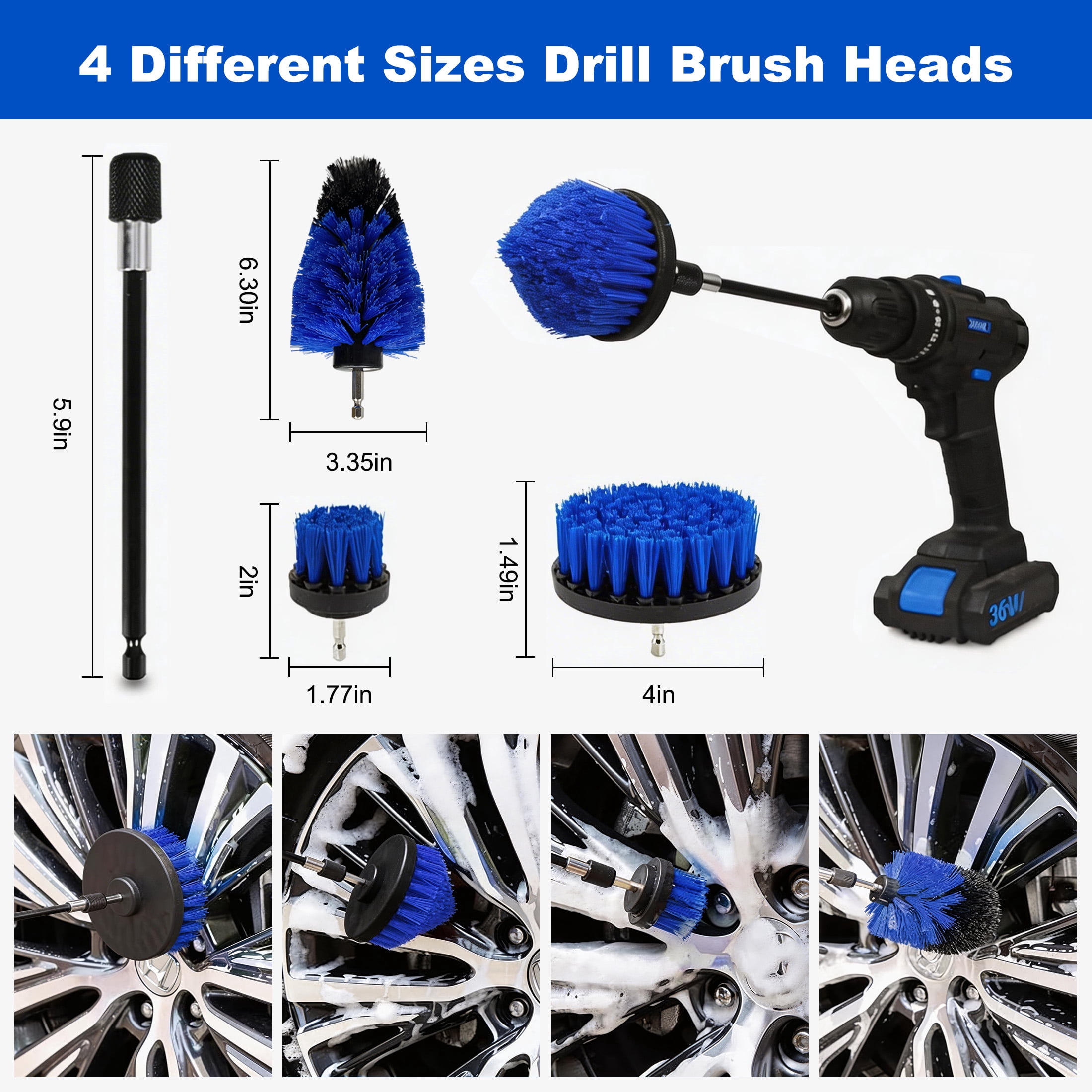 27Pcs Car Detailing Kit, Interior Car Cleaning Kits, Car Detailing Brushes Set, Drill Brush Set, Car Wash Kit, Car Accessories, Car Cleaning Supplies for Interior, Exterior, Wheels