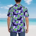 thumbnail image 4 of Pofeuu Cute Halloween Print Hawaiian Shirt for Men Sleeves Casual Button Down Summer Beach Dress Shirts T-Shirts,Large, 4 of 7