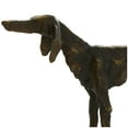 thumbnail image 4 of 14" x 11" Bronze Polystone Distressed Slim Frame Dog Sculpture with Gold Accents, by DecMode, 4 of 11
