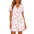 thumbnail image 5 of Fewfanhot Casual Dresses for Women House Dress with Pockets Button Down Sleepshirt Short Sleeve Nightshirt, 5 of 7