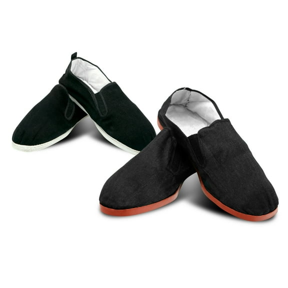 Kung Fu Tai Chi Shoes Martial Arts Rubber/Cotton Sole Slip On Ninja Slippers (RB, #2 US Men's)