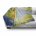 thumbnail image 3 of Yellow and Blue Soft Flannel Fleece Blanket, Romantic Bouquet of Hydrangeas and Asters on Water Background, Cozy Plush for Indoor and Outdoor Use, 50" x 70", Violet Blue Earth Yellow, by Ambesonne, 3 of 6