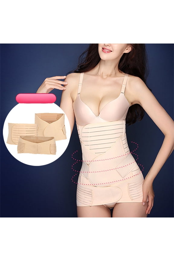 3 in 1 Postpartum Belly Band Wrap,Support Recovery Girdle Belt Post Pregnancy Belly Waist Post Partum Waist Binder Shapewear