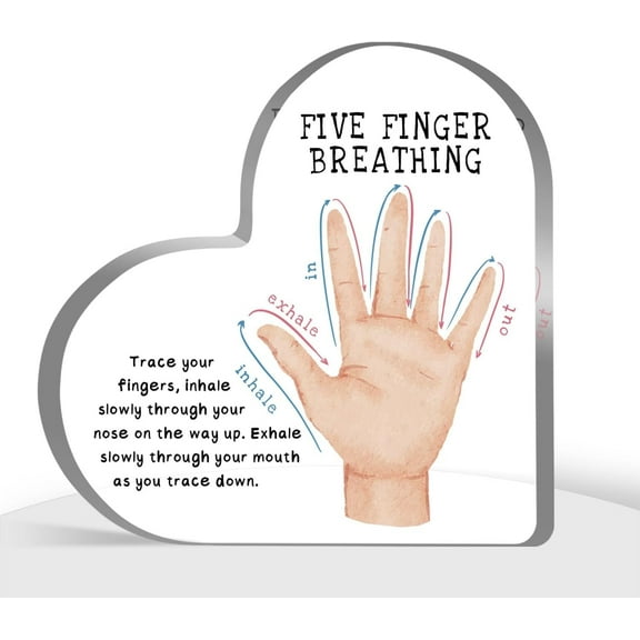 Mental Health Gifts for Women, Therapist Office Desk Decor, Psychology Decorations for Corner Classroom Counseling Office, Finger Breathing Exercise Decor Therapy