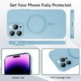 thumbnail image 4 of Magnetic case for iPhone 14 Pro Max Phone Case for Women, Matte Luxury Soft Metallic Luster Design with Camera Lens Protector, Compatible with Magsafe Case for iPhone 14 Pro Max 6.7"-Blue, 4 of 14